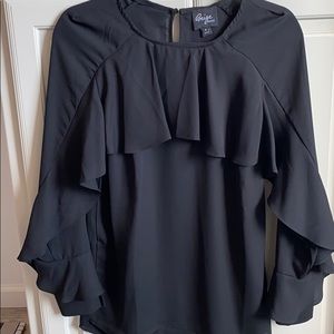 Black Top With Dressy Ruffles by Beige by eci